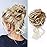 KETHBE Messy Bun Hair Piece Tousled Updo Hair Buns Extension Elastic Hair Band Hair Pieces Curly Hair Bun Scrunchie For Women (Light Brown Mix Bleach Blonde)