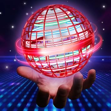 2026 Fliegender Ball Spielzeug FüR Junge Hover Flying Rotierender Schwebeball Magischer Boomerang Spinner Mini Drohne Ball Weihnachts Geschenke FüR Jungen Kinder üBer MäDchen 6 7 8 9 10+ Rot