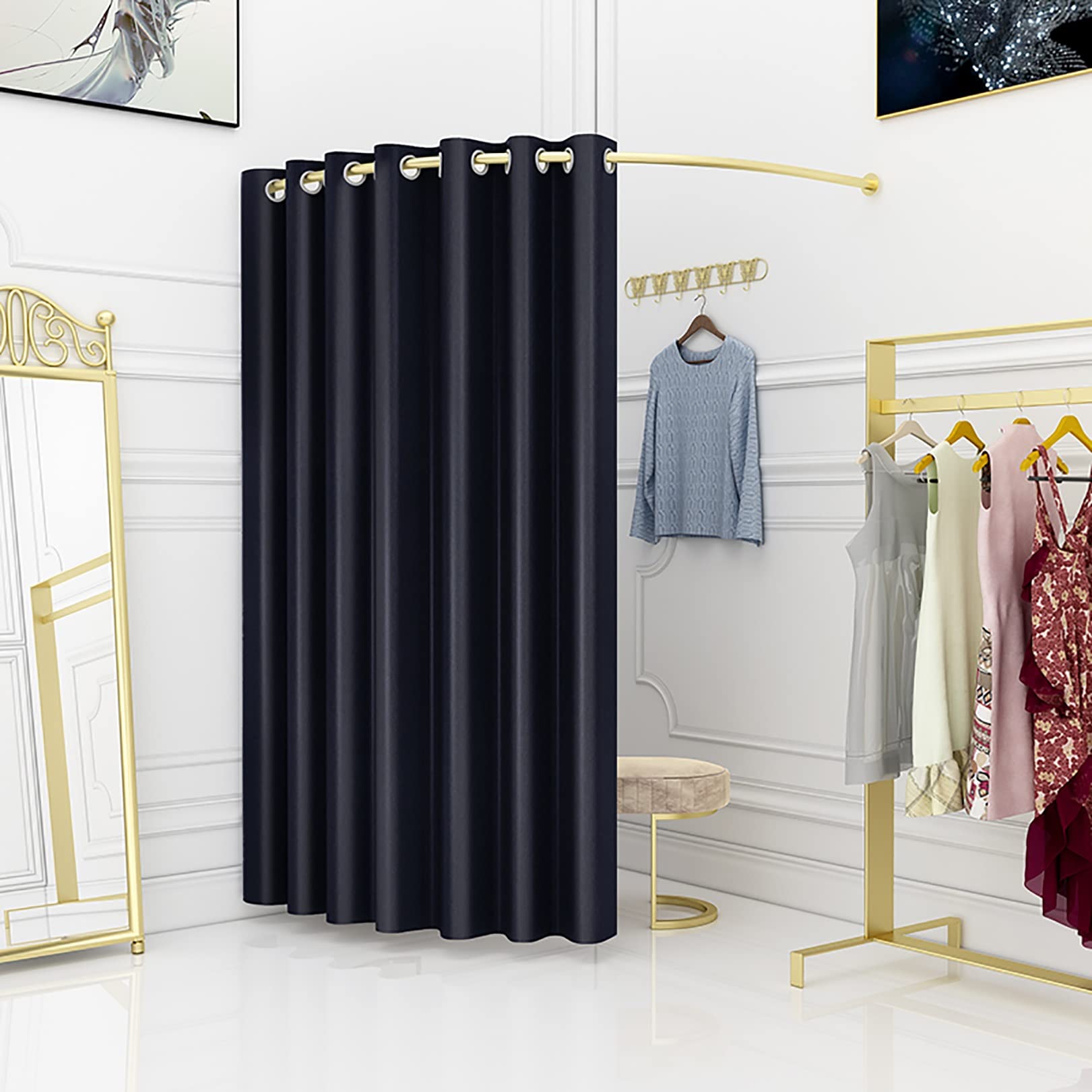 Cabine d'essayage de boutique rideau occultant pour magasin de vêtements