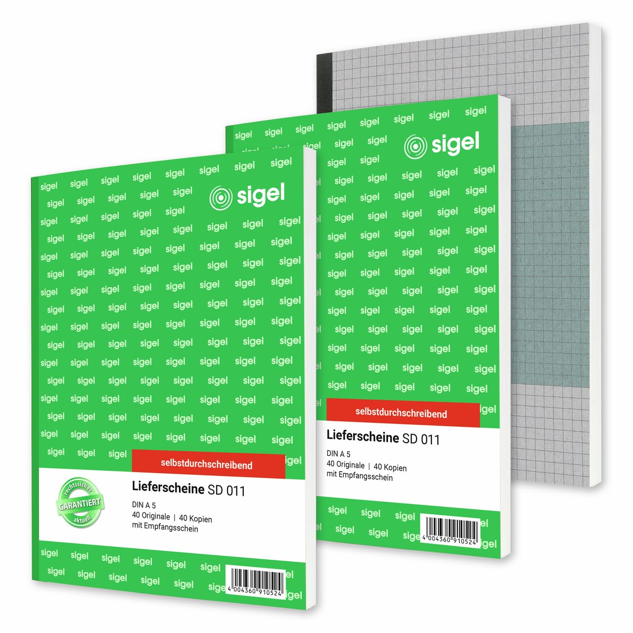 SIGEL T1229 2X Delivery Note Book SD011 A5 2 x 40 Sheets Pack of 2 Self-Copying and Free Notebook Squared A5 200 Pages
