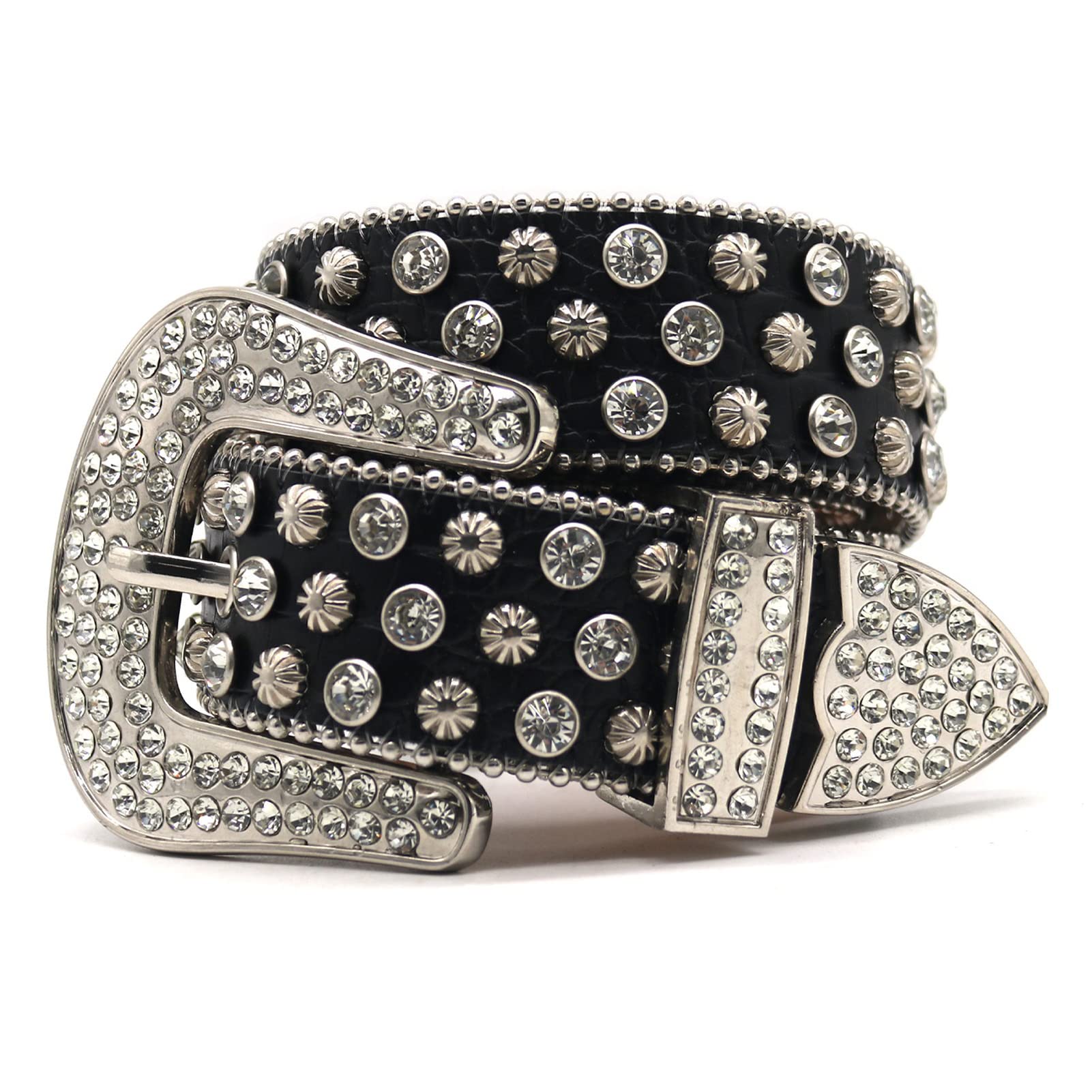 Amazon.com: YOPADO Western Rhinestone Studded Belt Cowgirl Cowboy