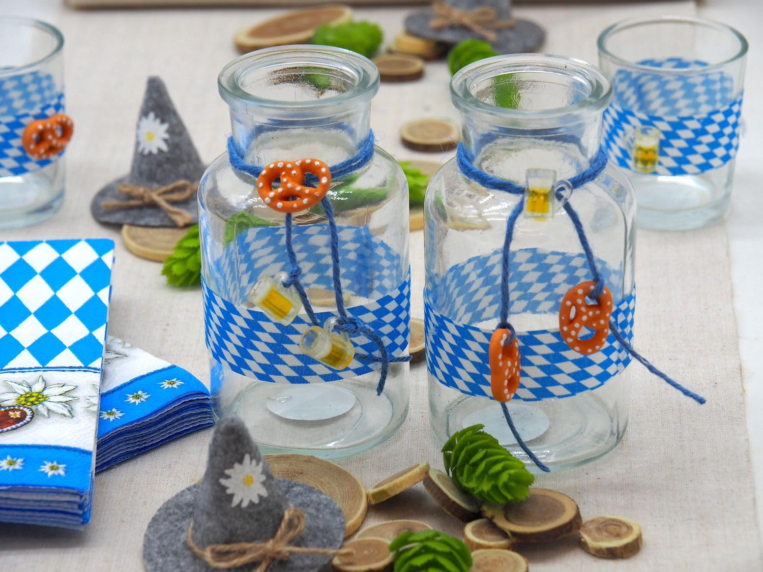 ZauberDeko Oktoberfest Tischdeko Partydeko Bayrisch Blau Landhaus Mottoparty Set