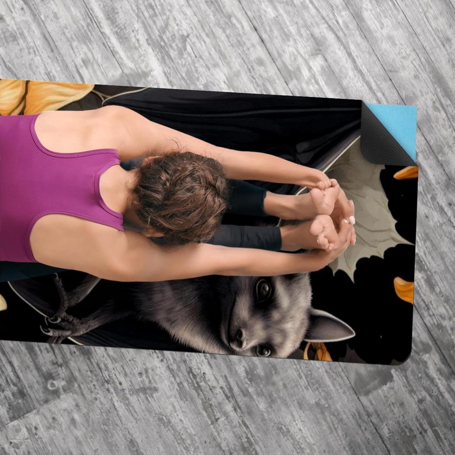 Yoga Towel, Bat Pattern Non Slip Sweat Absorbent Hot Yoga Mat Towel for Hot Yoga, Pilates and Fitness - 72.8" x 26.8"