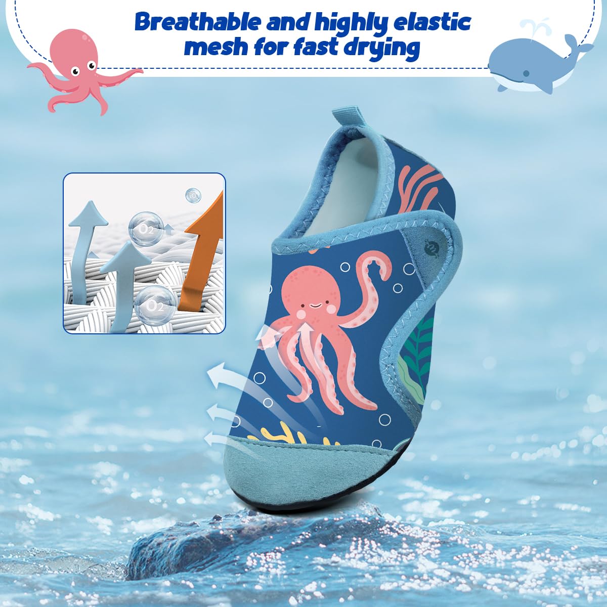 Scarpe da Scoglio Scarpe da Sport Acquatici Bambino Scarpe Mare Piscina Bambini Scarpe da Spiaggia Immersione Ragazzo Ragazza Water Shoes Scarpe a Piedi Nudi per Surf Sportivo