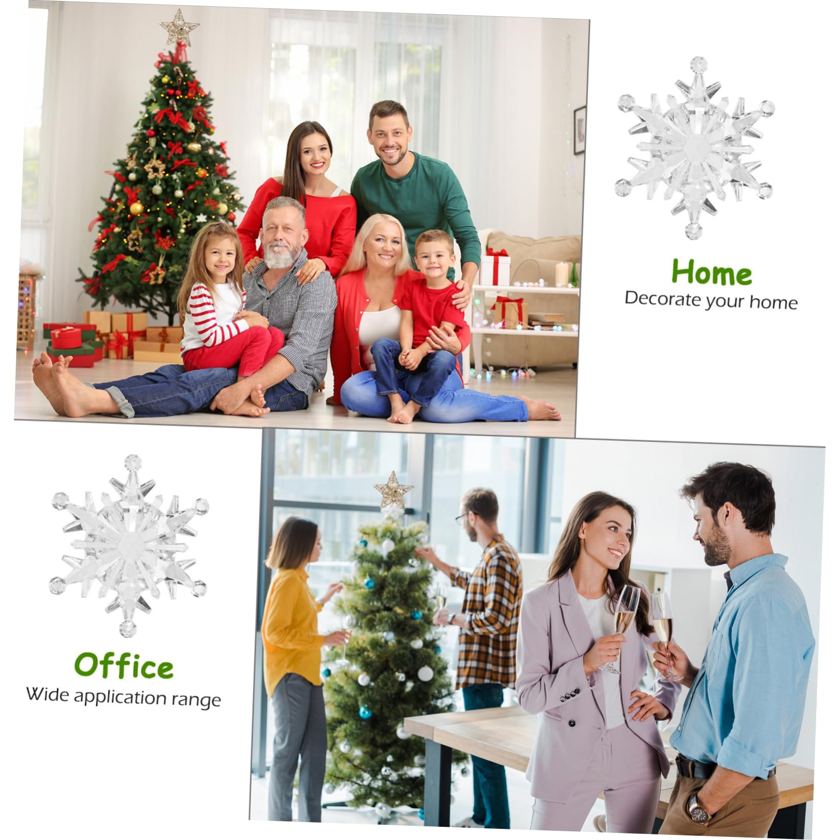 50stücke Schneeflocken Weihnachtsbaum Dekoration Hängend für Weihnachtsdeko mit Schneeflockenmotiv als Weihnachtsbaumschmuck und Party-deko