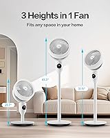 Vista 2 de Candy Standing Fan for Bedroom, 3 Heights Adjustable Pedestal Fan with Remote, 90° Oscillating Floor Fan, 8 Speeds & 3 Modes, 25dB Quiet Room Fan