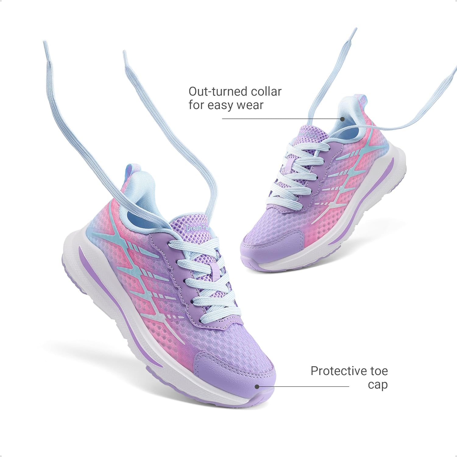 DREAM PAIRS Boys Girls Shoes Kids Tennis Athletic Running Footwear Lace Up Walking DuraPlay Breathable Lightweight Sneakers for Little/Big Kid - Image 3