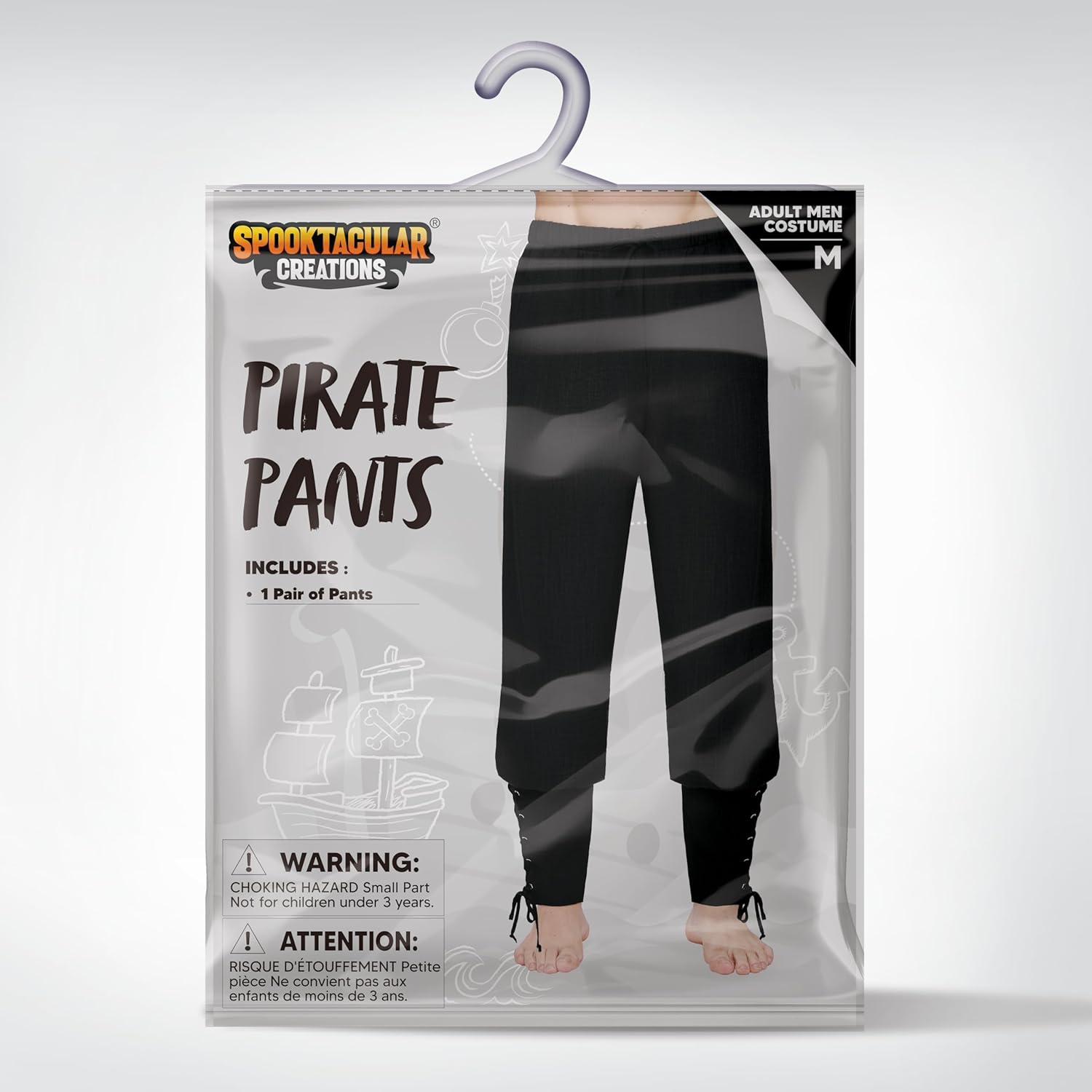 Spooktacular Creations Men Halloween Medieval Renaissance Pants With Pocket, Ankle Banded Pirate Pants, Viking Costume - Image 6