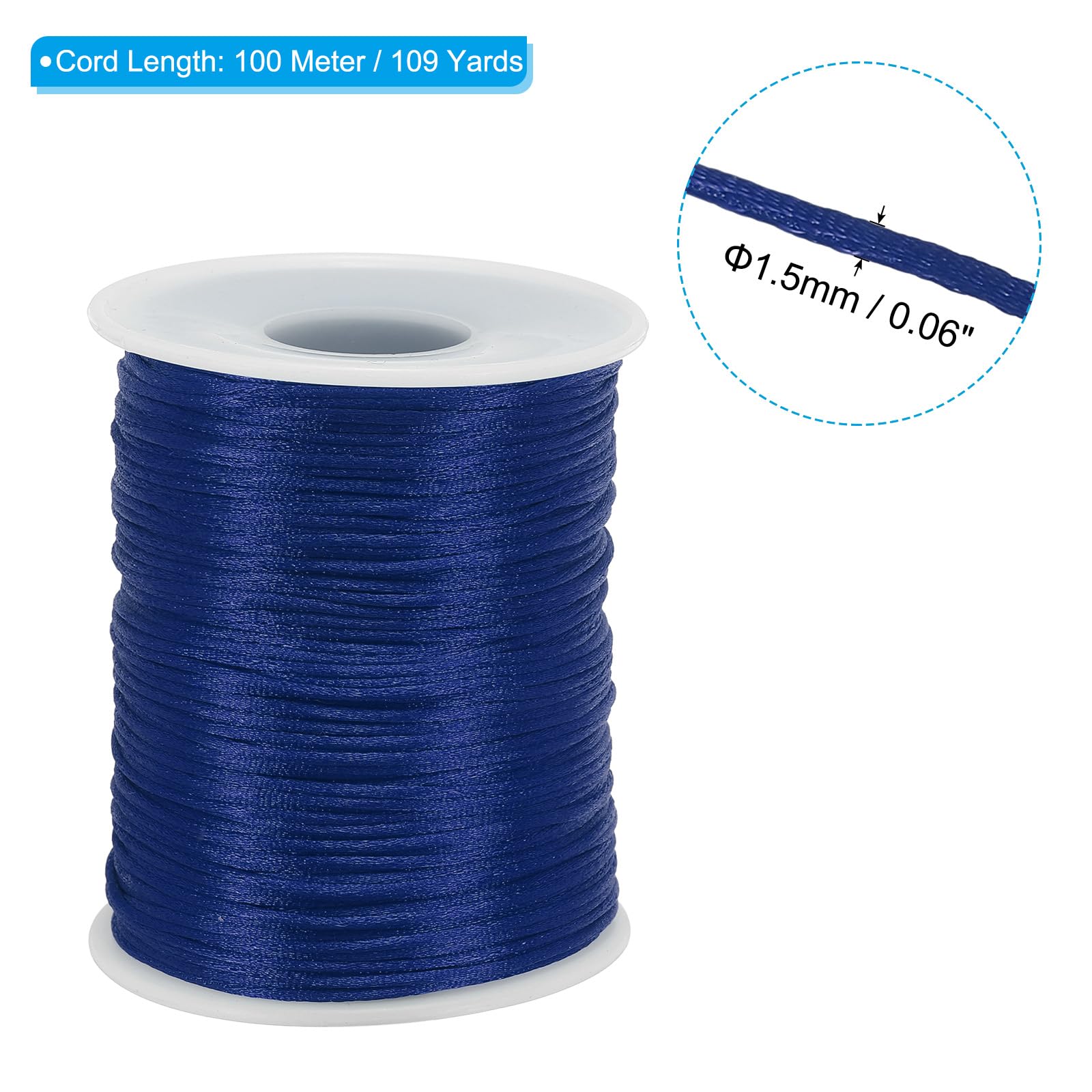 PATIKIL 1.5mm x 109 Yard Nylon Satin Cord - Image 2