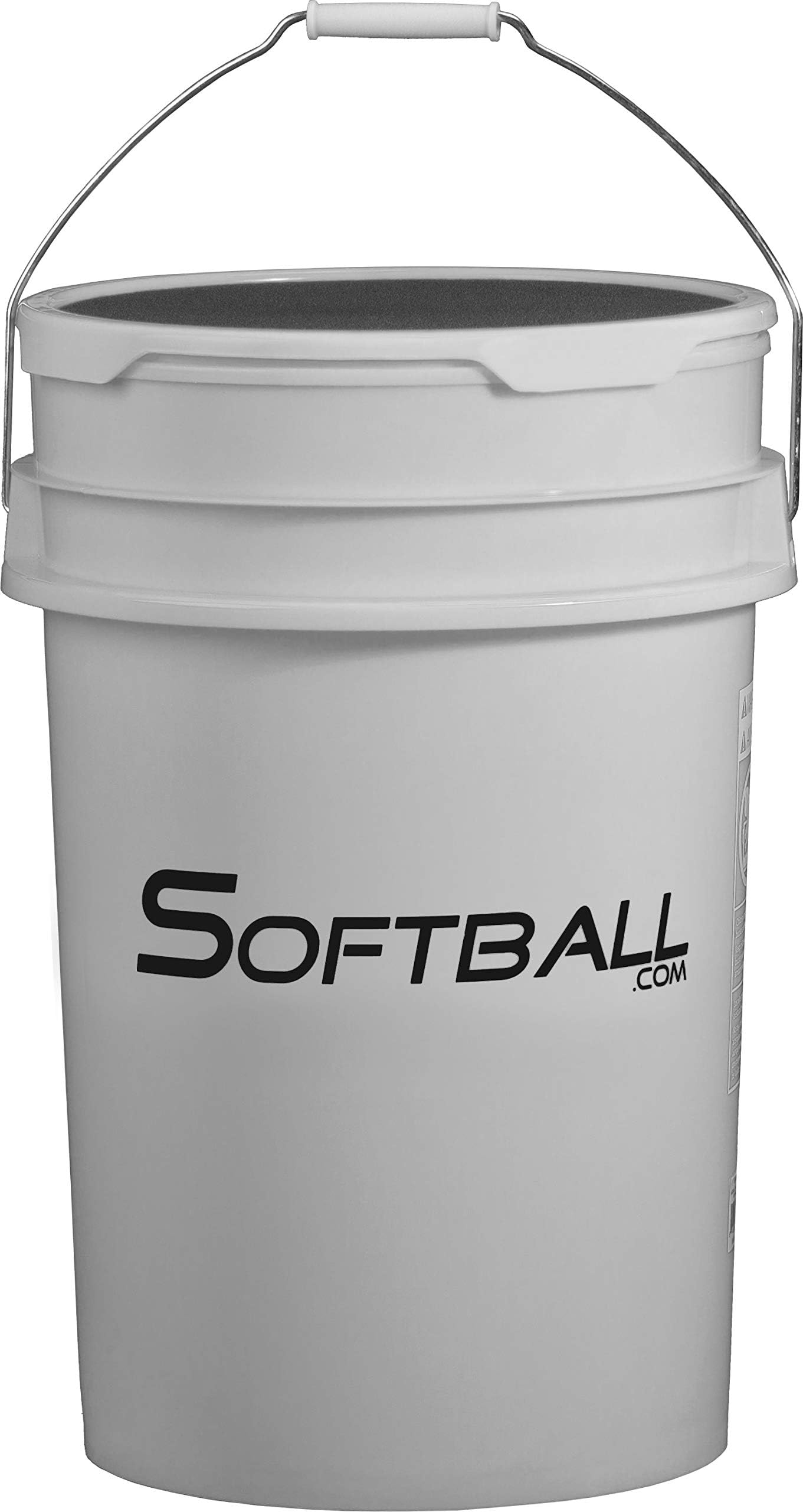 Softball.com Empty Softball Bucket with Padded Lid White
