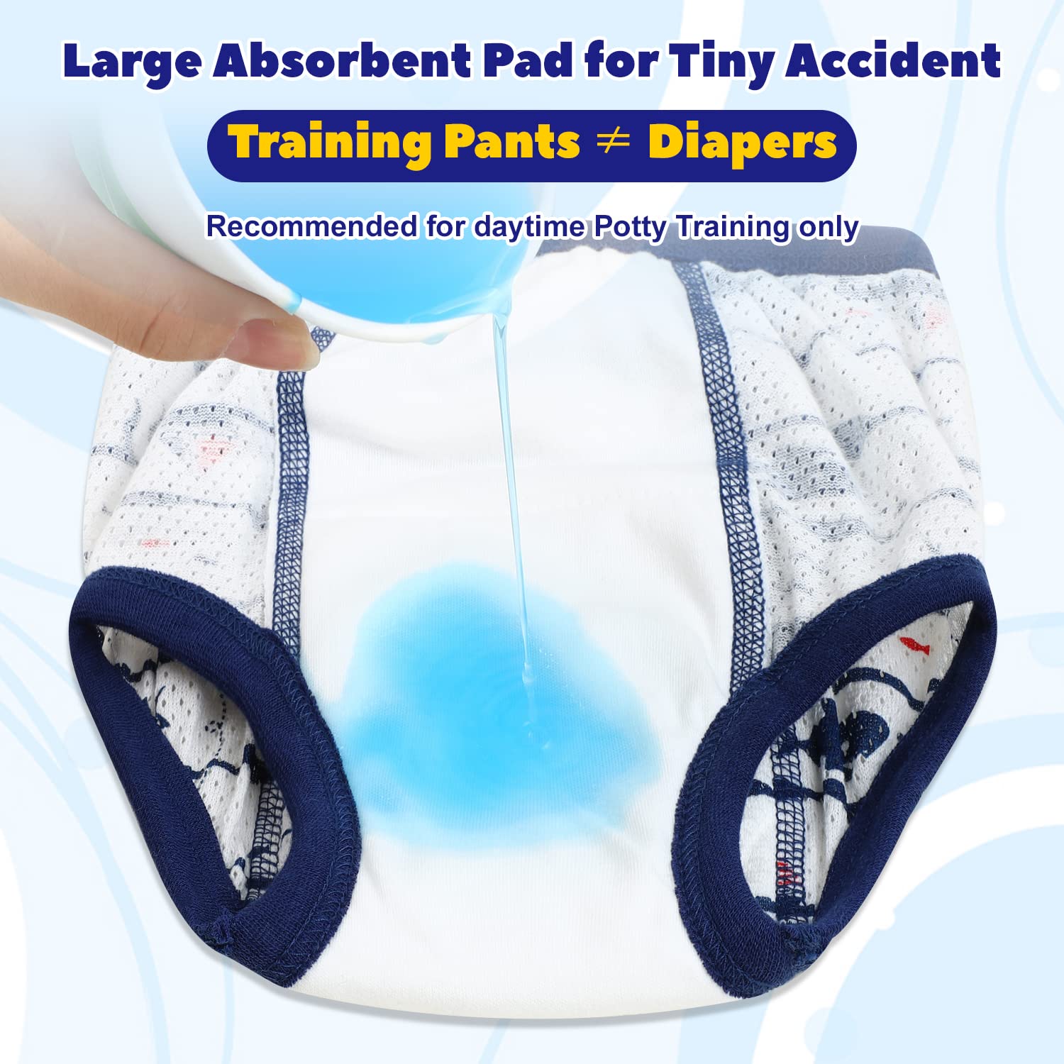 MOEMOE BABY Sauberkeitslernhose für Jungen, atmungsaktiv, Trainingshose für Kinder, aus Baumwolle, Unterwäsche, 6 Stück, Grün, 2 Jahre - 4