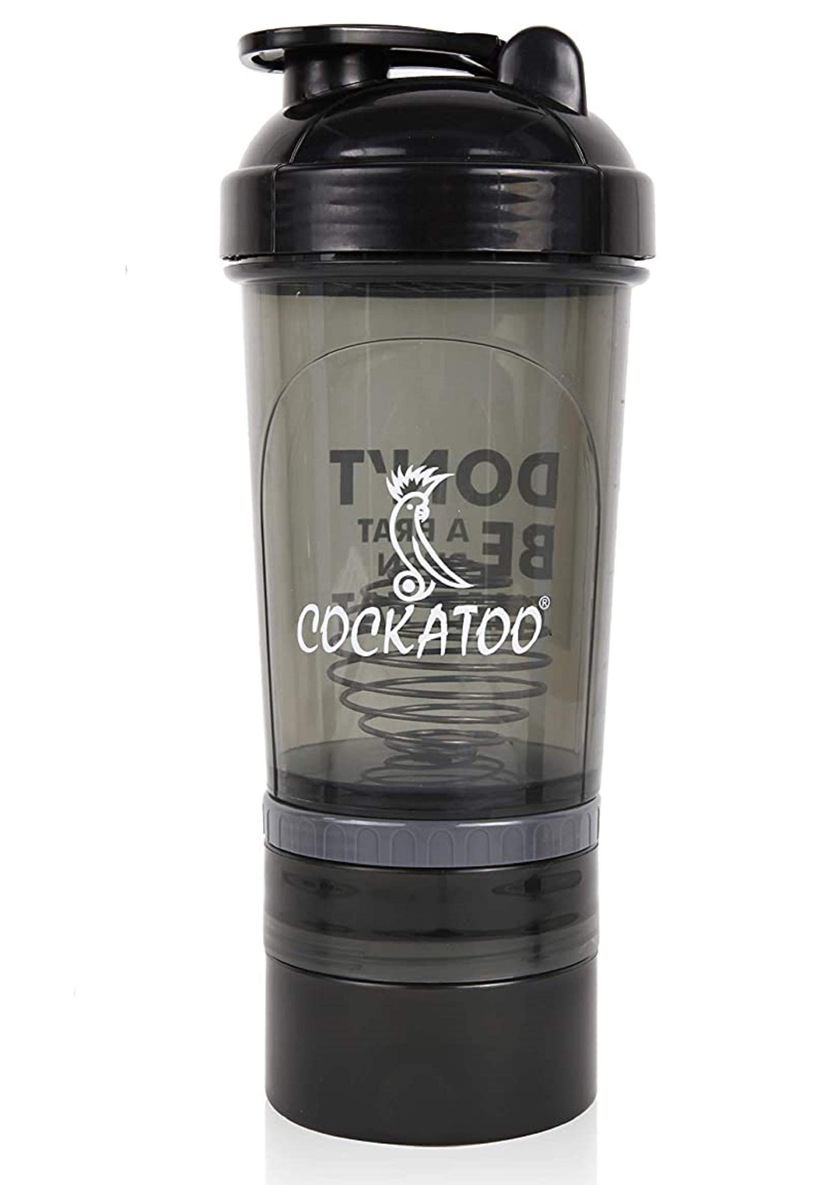 Cockatoo CS-02 BPA Free Shaker Bottles with Supplement Storage,500 ml (Stainless Steel, Black, Pack of 1) (B07QCKTSFH) Amazon Price History, Amazon Price Tracker