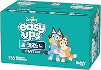 Vista 16 de Pampers Easy Ups Bluey - Pantalones de entrenamiento para niños y niñas, talla 3T-4T, 116 unidades, ropa interior infantil (el embalaje puede variar)