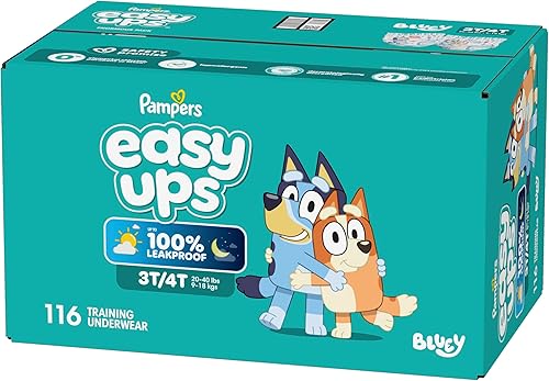 Miniatura 16 de Pampers Easy Ups Bluey - Pantalones de entrenamiento para niños y niñas, talla 3T-4T, 116 unidades, ropa interior infantil (el embalaje puede variar)