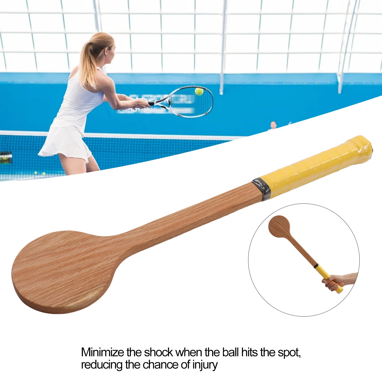 Surgrip Padel Pointeur Tennis Bois Jiadiru - 60cm - Cuillère Entraînement - Améliore Précision Swing - Avec Sac Améliorer Précision Frappe Tennis
