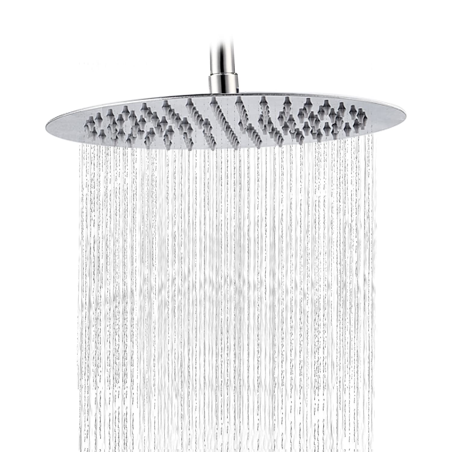 SolvexRainfall Shower Head, 10 inch Fixed Rain Shower Head, Stainless Steel 304 Large Shower Head, Waterfall Shower Head, Overhead Shower Head, Adjustable with Swivel Ball Brushed Nickel, SP-50021-2
