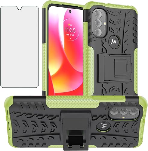Asuwish Funda de teléfono para Motorola Moto G Power 2022MotoG Play 2023G Pure 2021 con protector de pantalla y soporte delgado, funda protectora