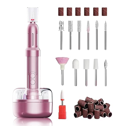Huihuii Taladro de uñas, taladro eléctrico inalámbrico, kit profesional de taladro de uñas Efile para acrílico, uñas de gel, herramientas de forma