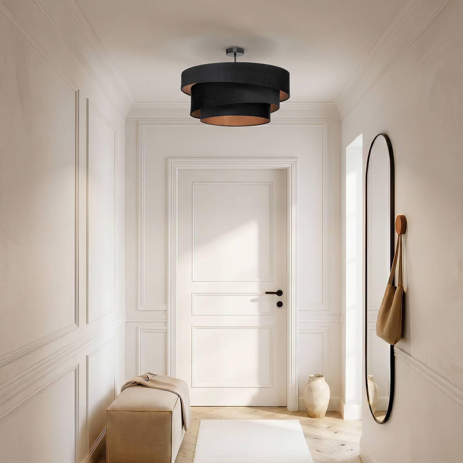 Lindby Deckenlampe Jusari (Modern) in Schwarz aus Textil (3 flammig, E27) - Deckenleuchte Lampe Wohnzimmerleuchte