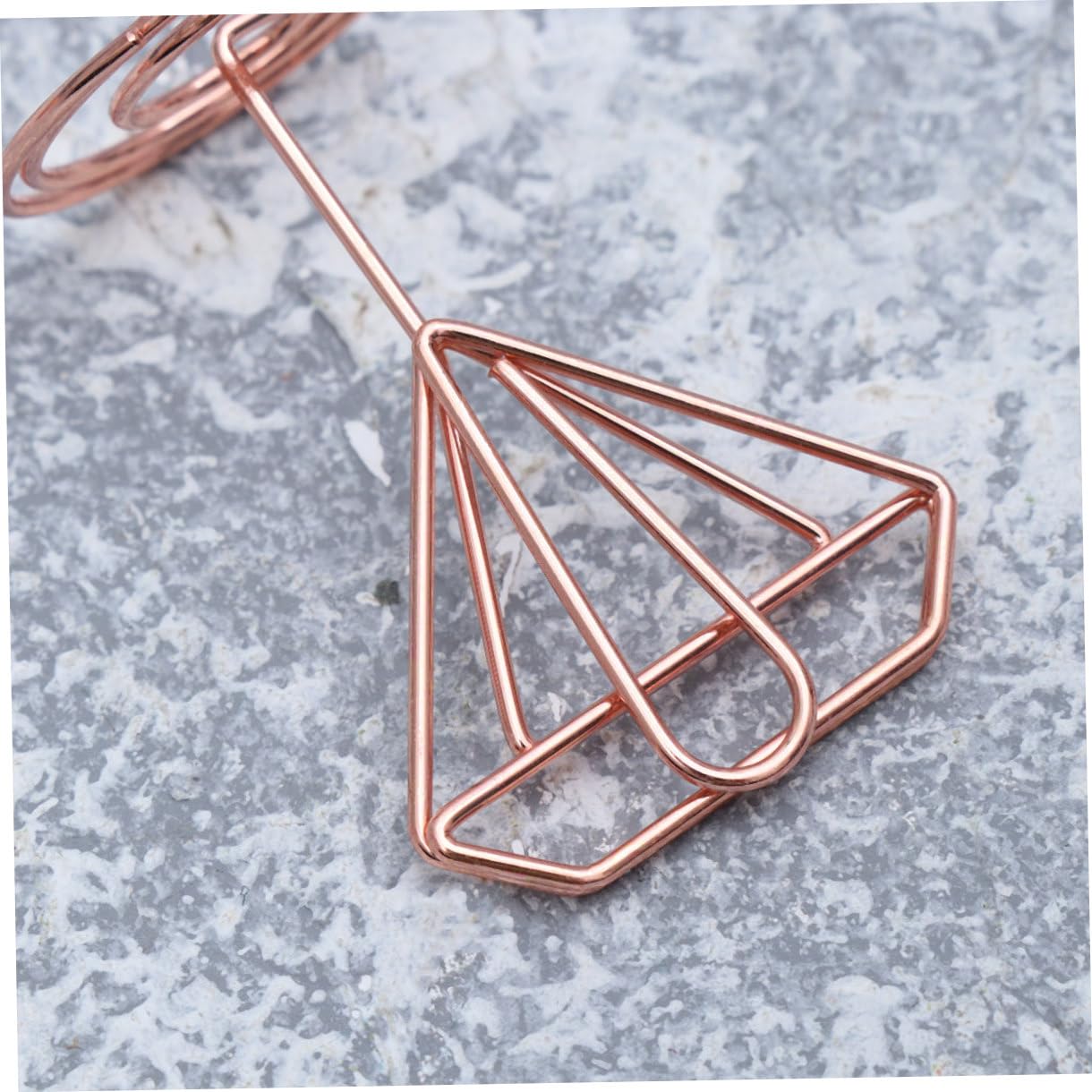 Lurrose 60 Pièces support de note clip mémo porte-notes porte-clip photo support photo marque-places en diamant support de clips photo porte-photos pince de mariage agrafe de note Golden