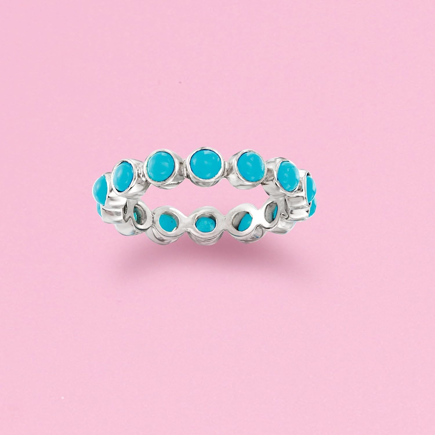 Ross-Simons Turquoise Eternity Band in Sterling Silver