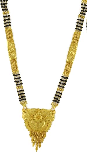 Jecy JEWELS 24K One Gram Gold Plated 24 Inches Long 4 Lines Mangalsutra 8502-2