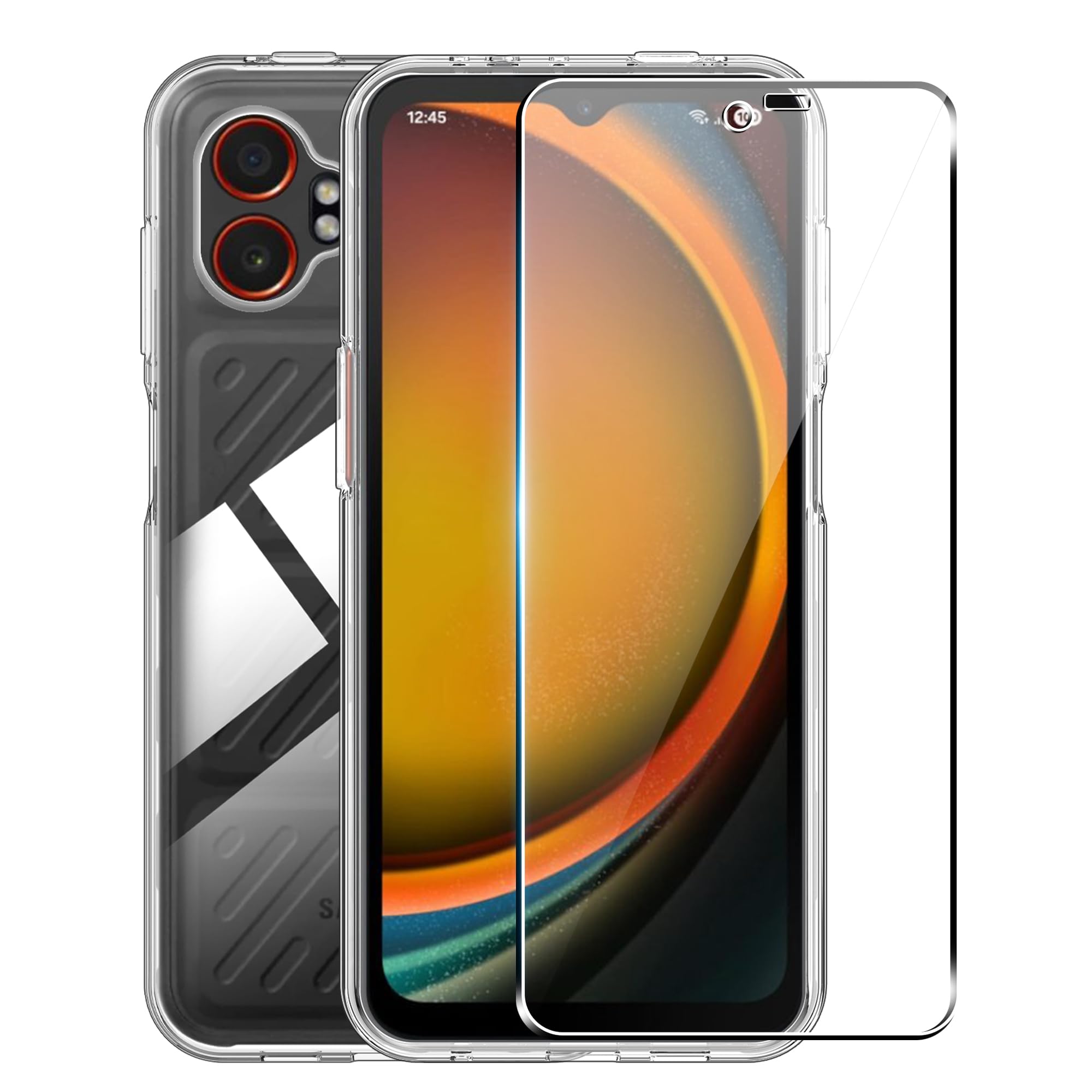 for Samsung Galaxy Xcover 7 Pro Screen Protector(1 pack) Tempered Glass flim+Galaxy Xcover 7 Pro case,9H Hardness,Anti-Scratch, Case Friendly, Anti-Fingerprint,Shock-Absorption
