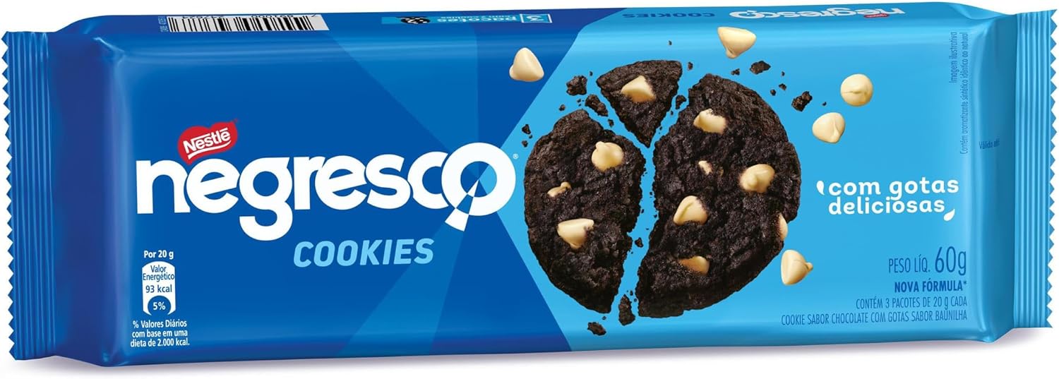 Negresco Cookie Gotas De Baunilha 60G (embalagem pode variar)