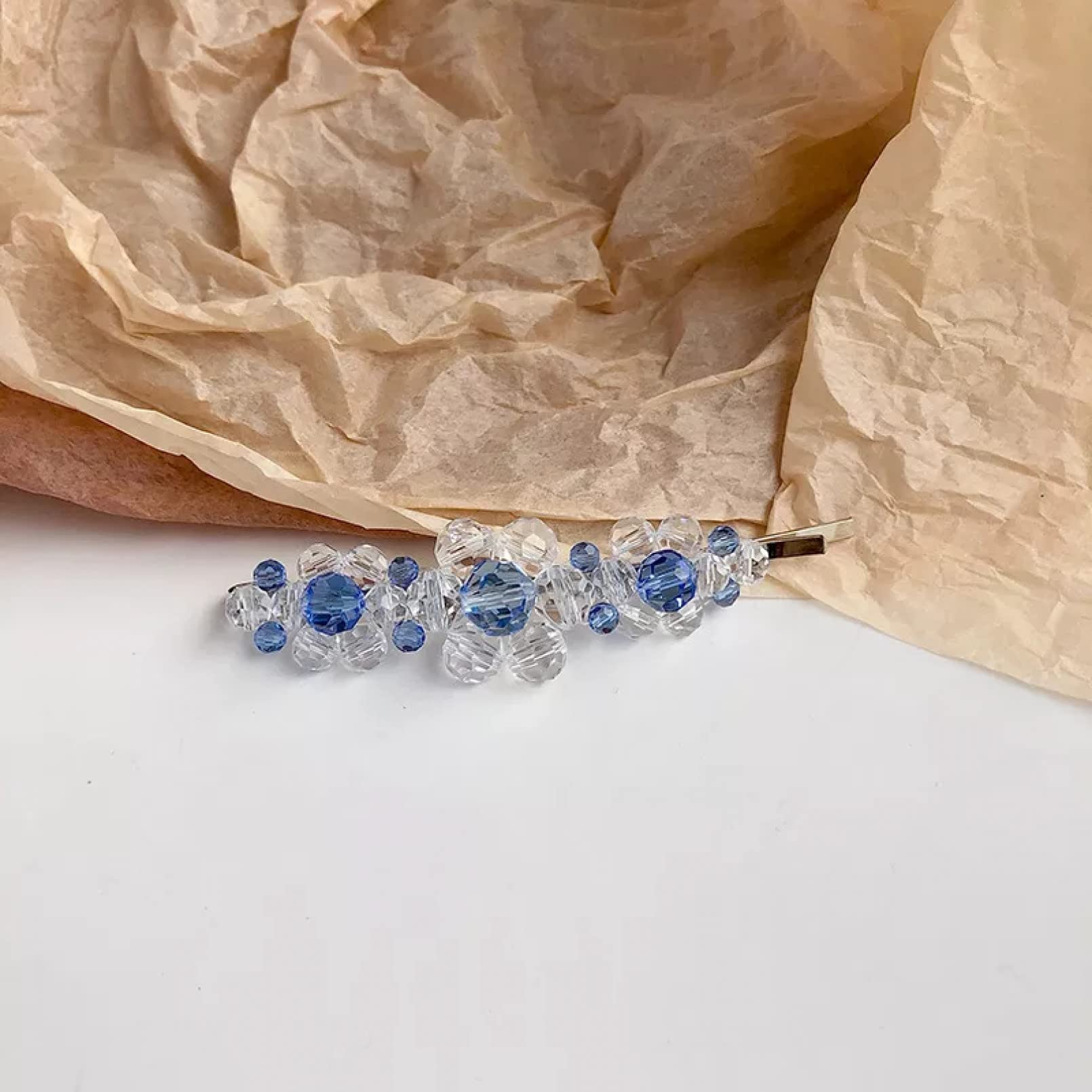 Juego de 7 Piezas de Horquillas para el Cabello para Mujer, Horquillas con Flores con Cuentas, Perla Transparente Hai para niñas