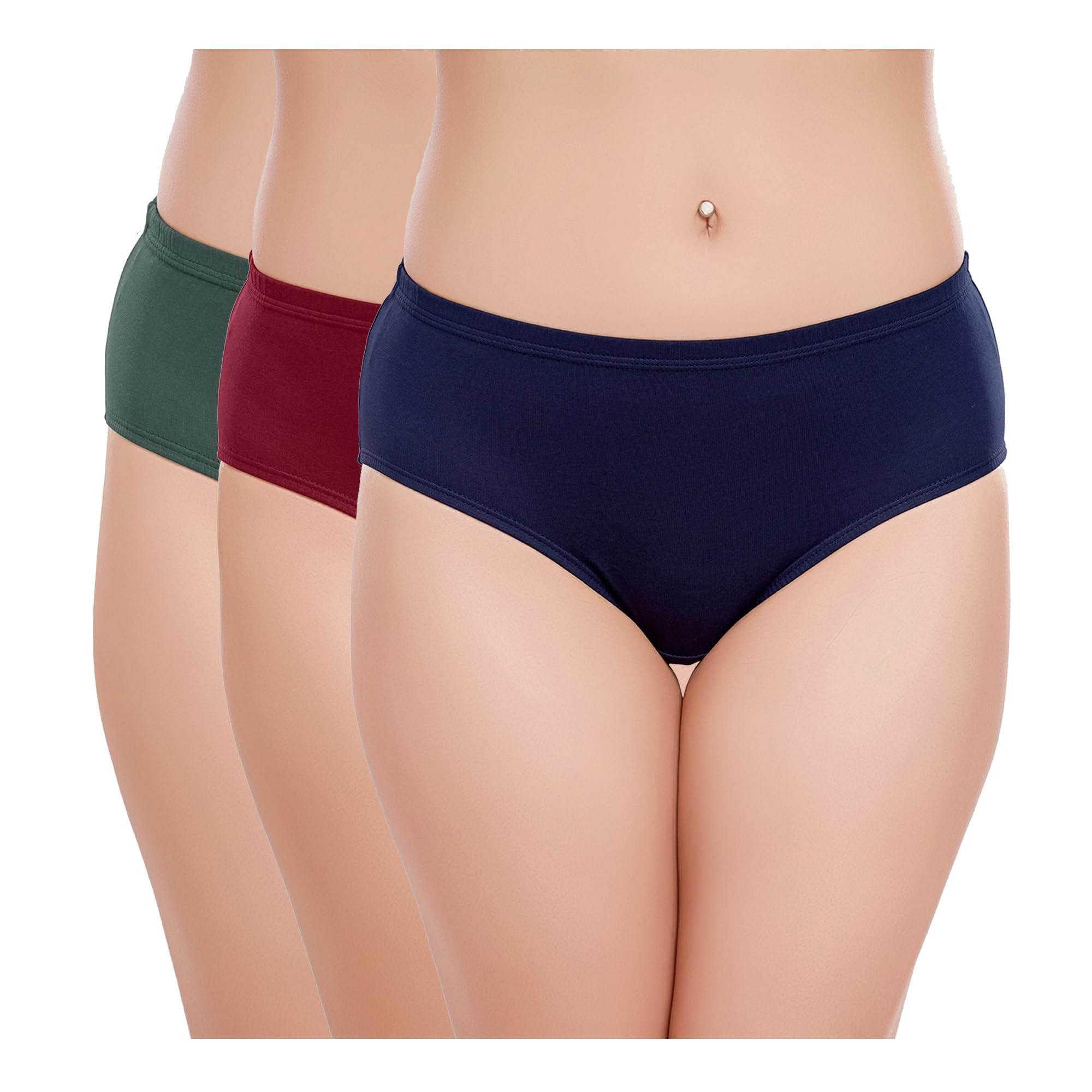 juliet Women's Cotton Plain Hipster Panties Pack of 3 SOCH-picture-11
