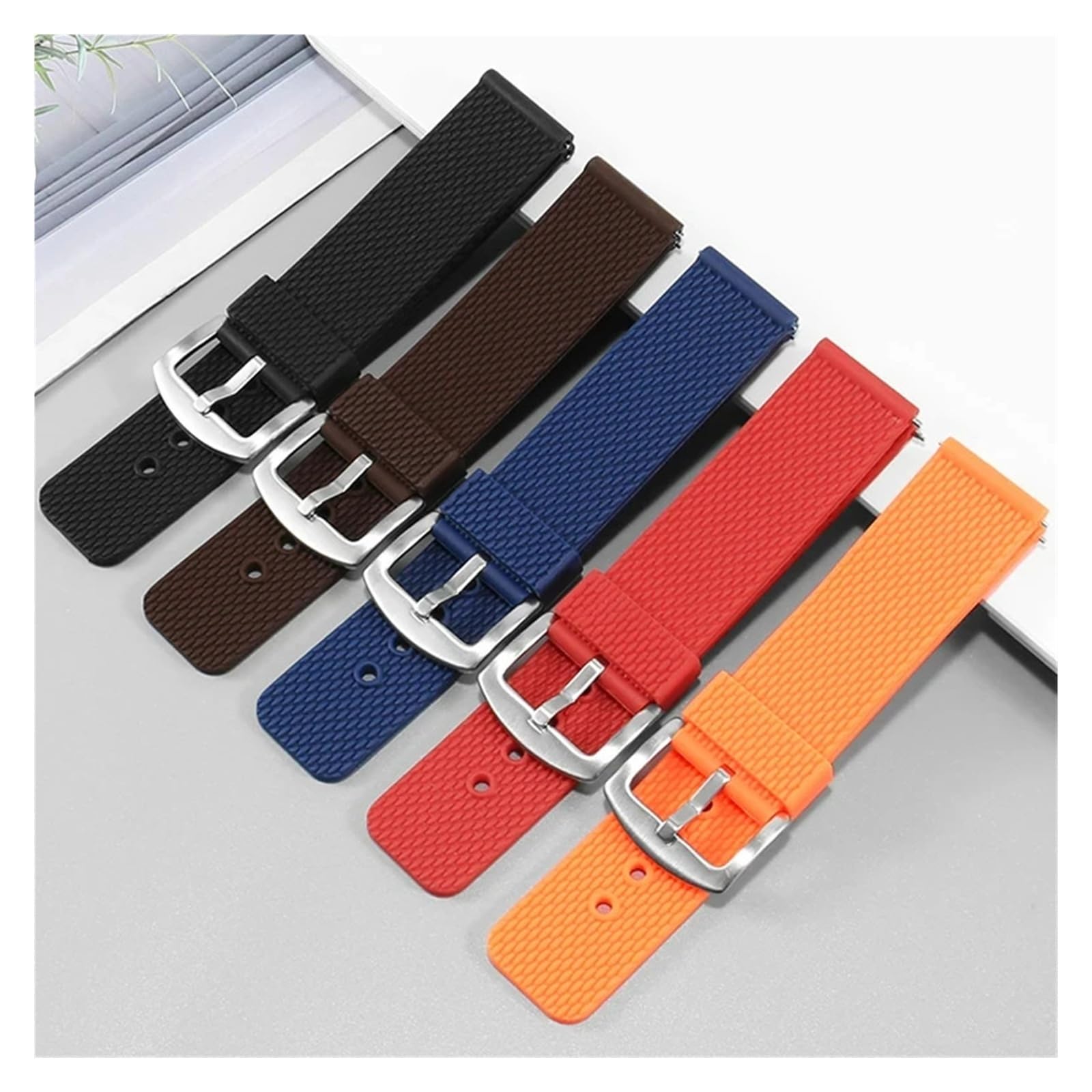 Générique NASUNJIA Bracelet De Montre En Caoutchouc À Dégagement Rapide, 18, 19, 20, 21, 22, 23, 24 Mm, Étanche, En Silicone