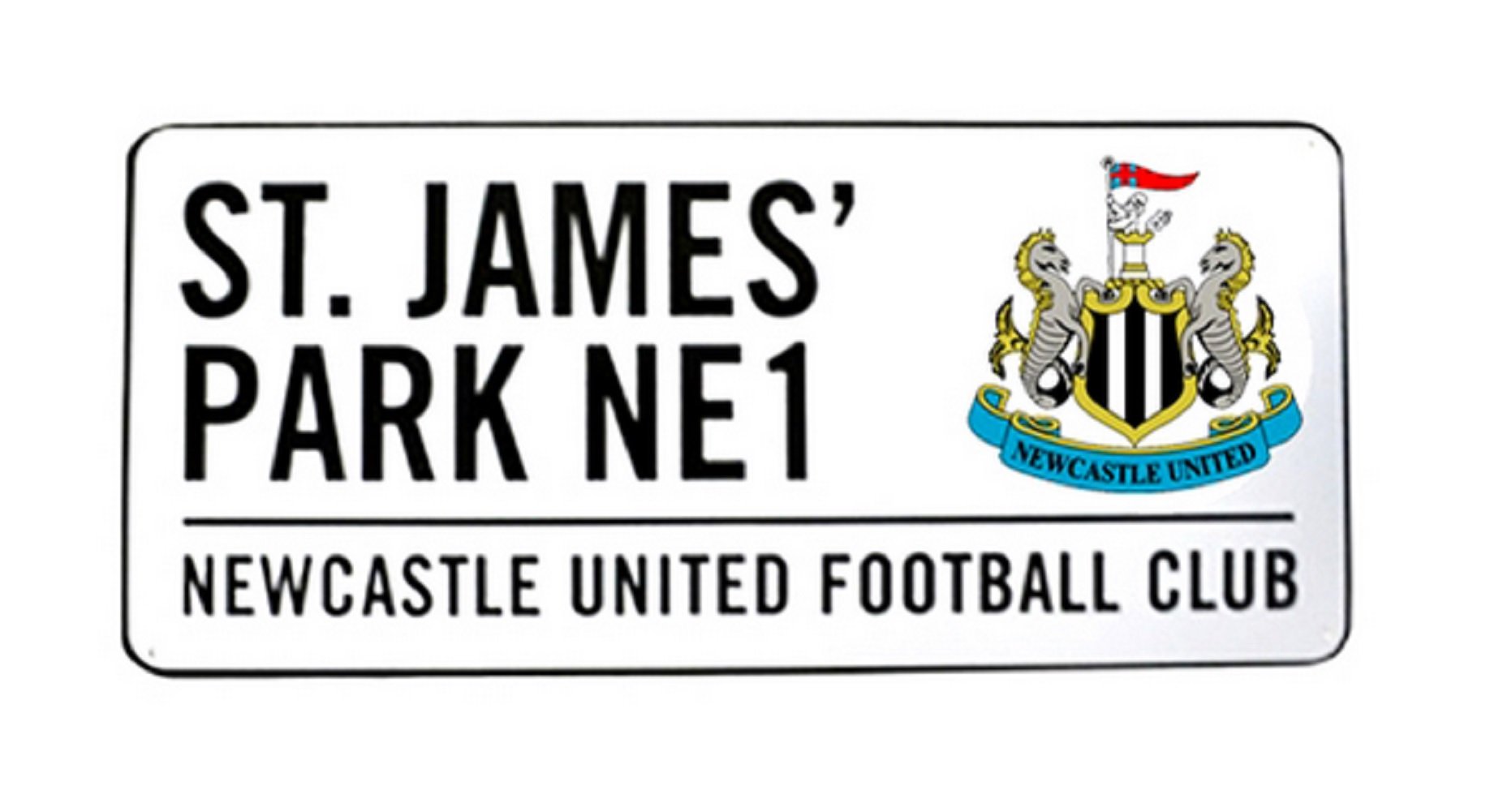 Newcastle United FC Metal Street Sign