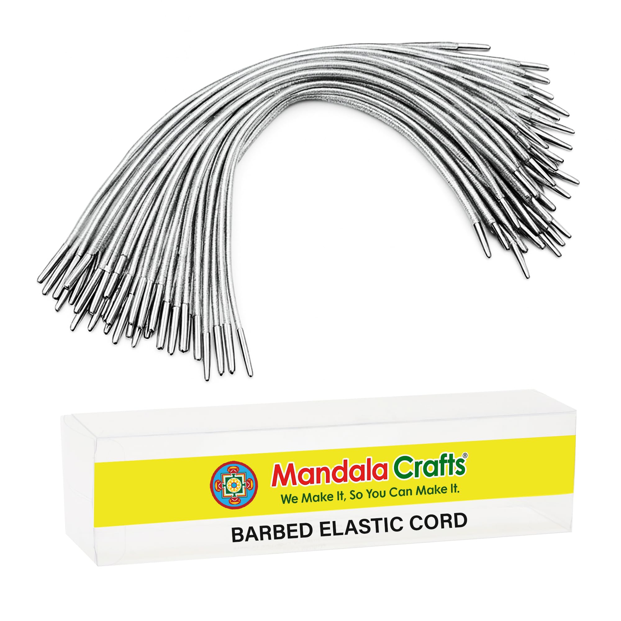 Cordon elastique barbe de 45 cm | Lot de 100 attaches avec embout metal