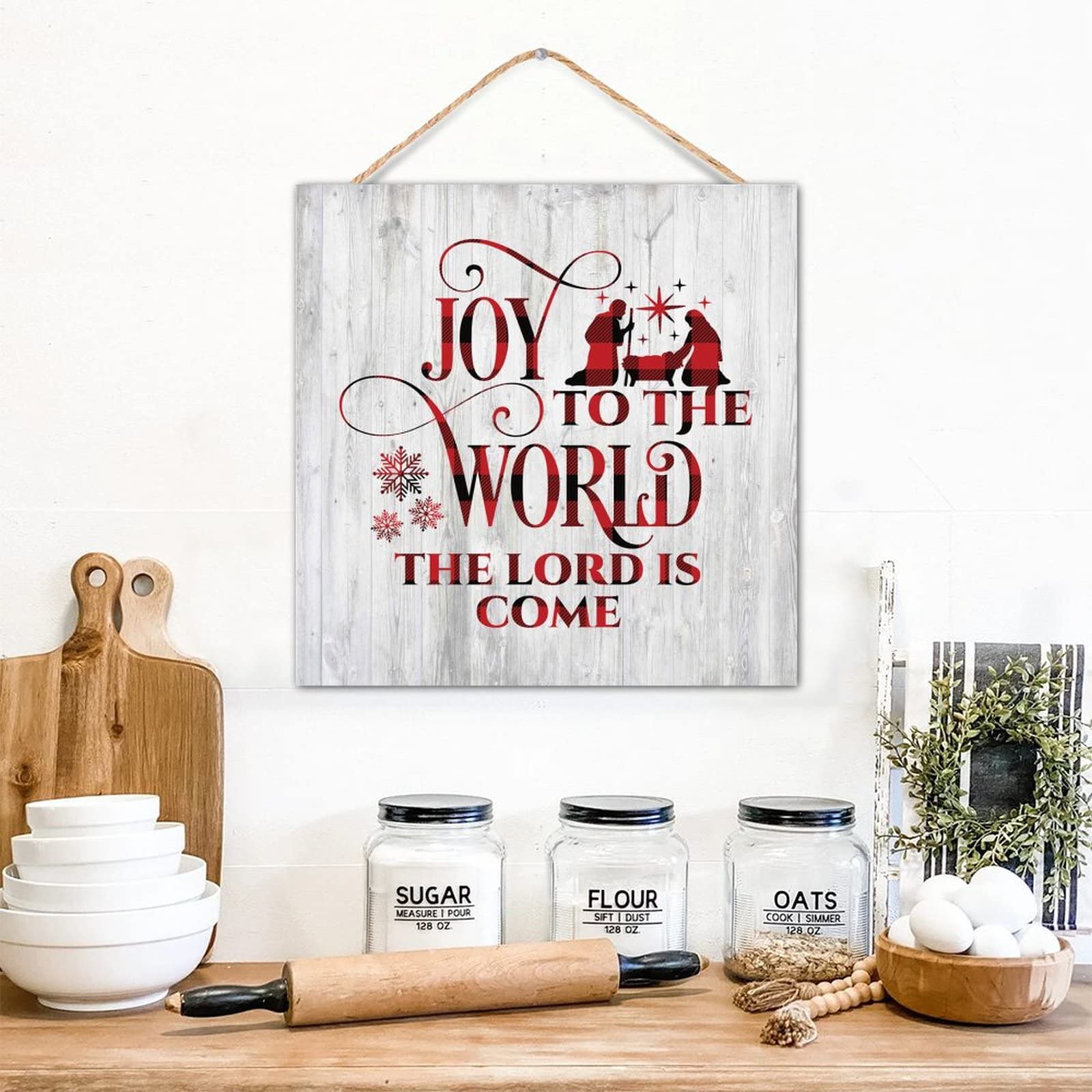 Plaque murale Joy to The World en bois : le cadeau idéal pour une crémaillère