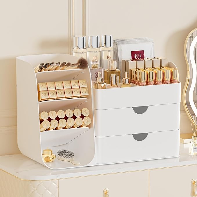 Makeup Organizer (All White, Large)