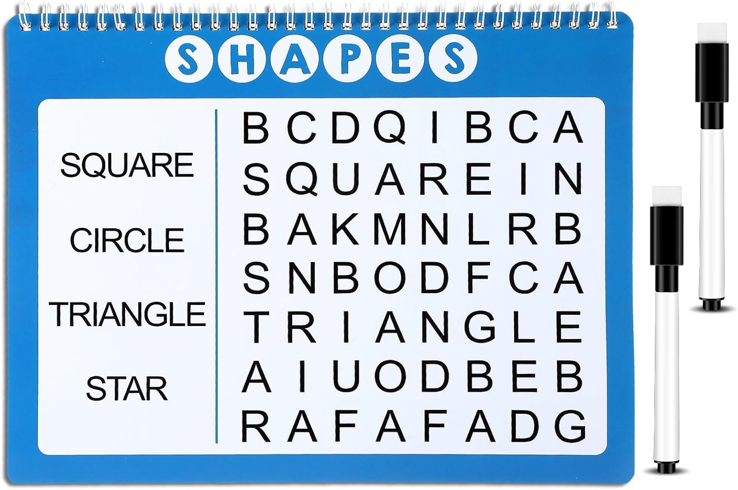 Affrolling 12 Sheets Word Search for Dementia Patients 24 Styles Reusable Spiral