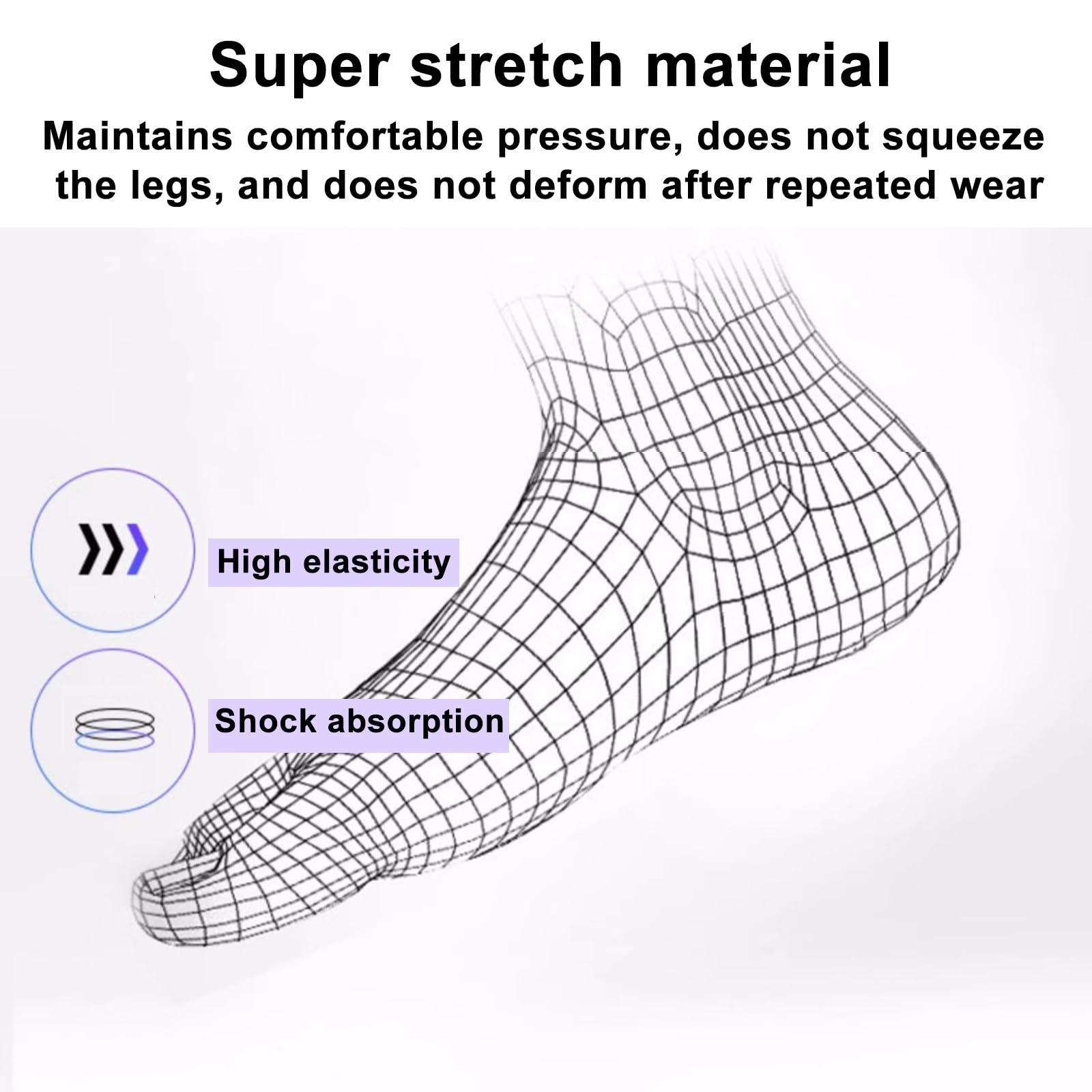 Fechtsocken, Verbesserter Funktioneller Stufendruck, Atmungsaktive Fechtsocken Geeignet für Florett, Degen und Säbel(M)