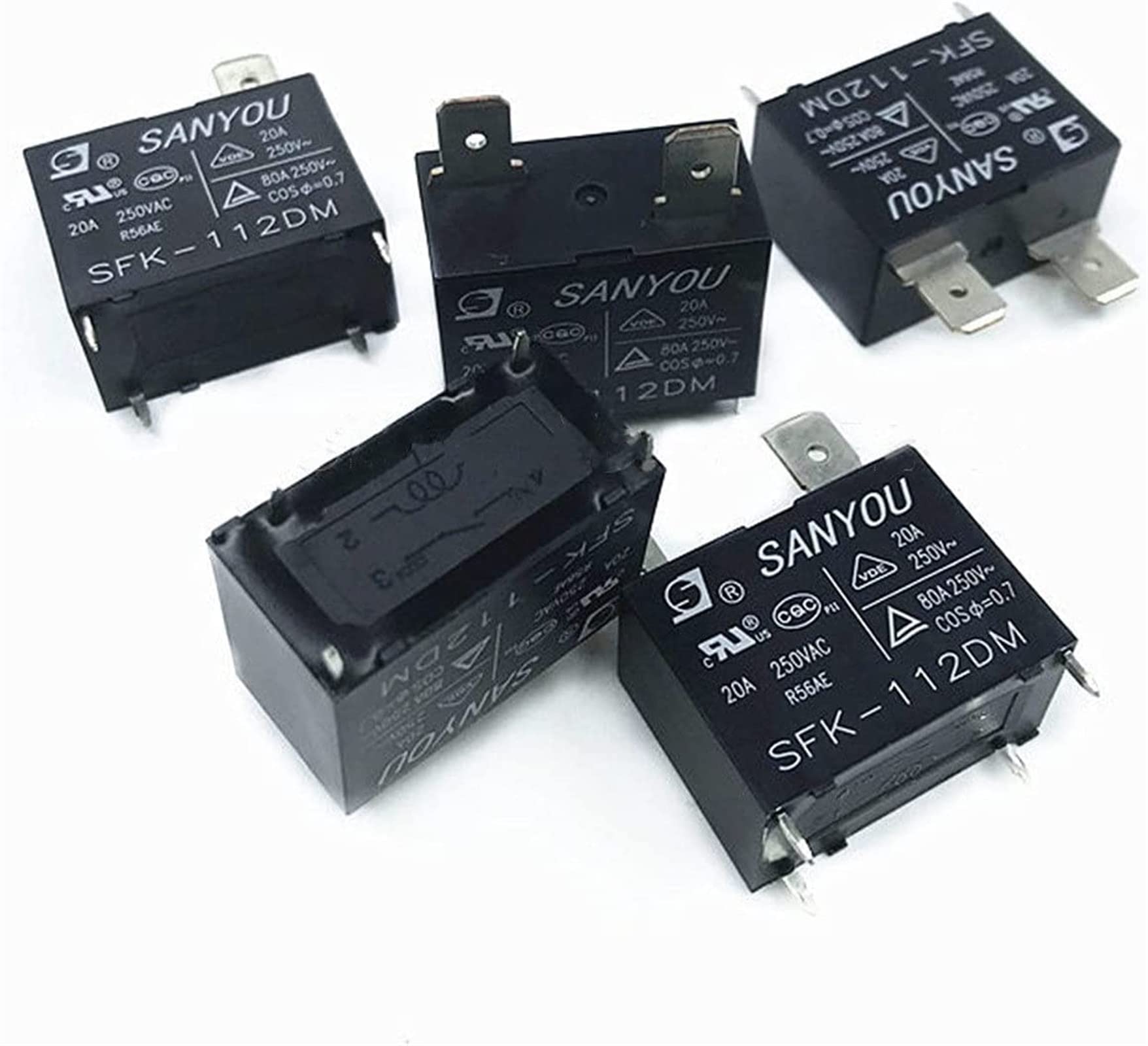 AQHYEBNSR Relay 5Pcs-50Pcs SFK-112DM Air Conditioner Power SFK 112DM 12VDC 20A 250VAC 4pins