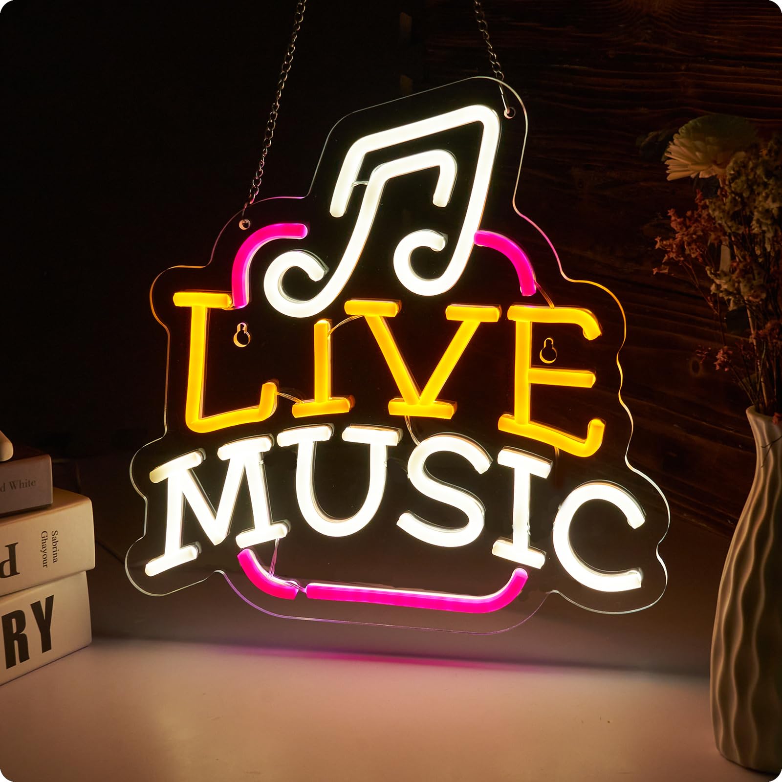 Live music Neon Sign for wall decor Teen Room Decor Gifts for Birthday Kids Room Art Decor Boys Room Decor Playroom Decor Bedroom Decor โ image 1