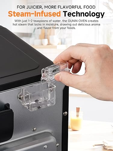 Miniatura 3 de OUNIN Freidora de aire y horno tostador 6 en 1 de 12 litros con infusión de vapor, compacto, apto para encimera, precalentamiento rápido con