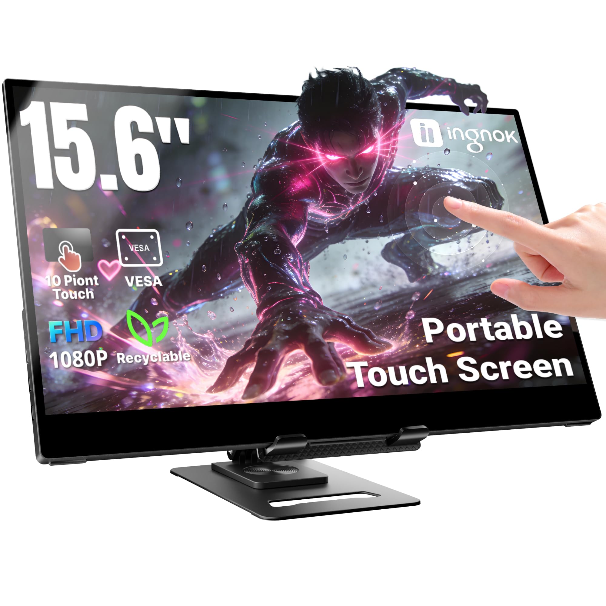 Eletoker Portable Monitor 使用品 Amazon.com: Ingnok Portable Monitor,15.6 inch 10 Point Touchscreen