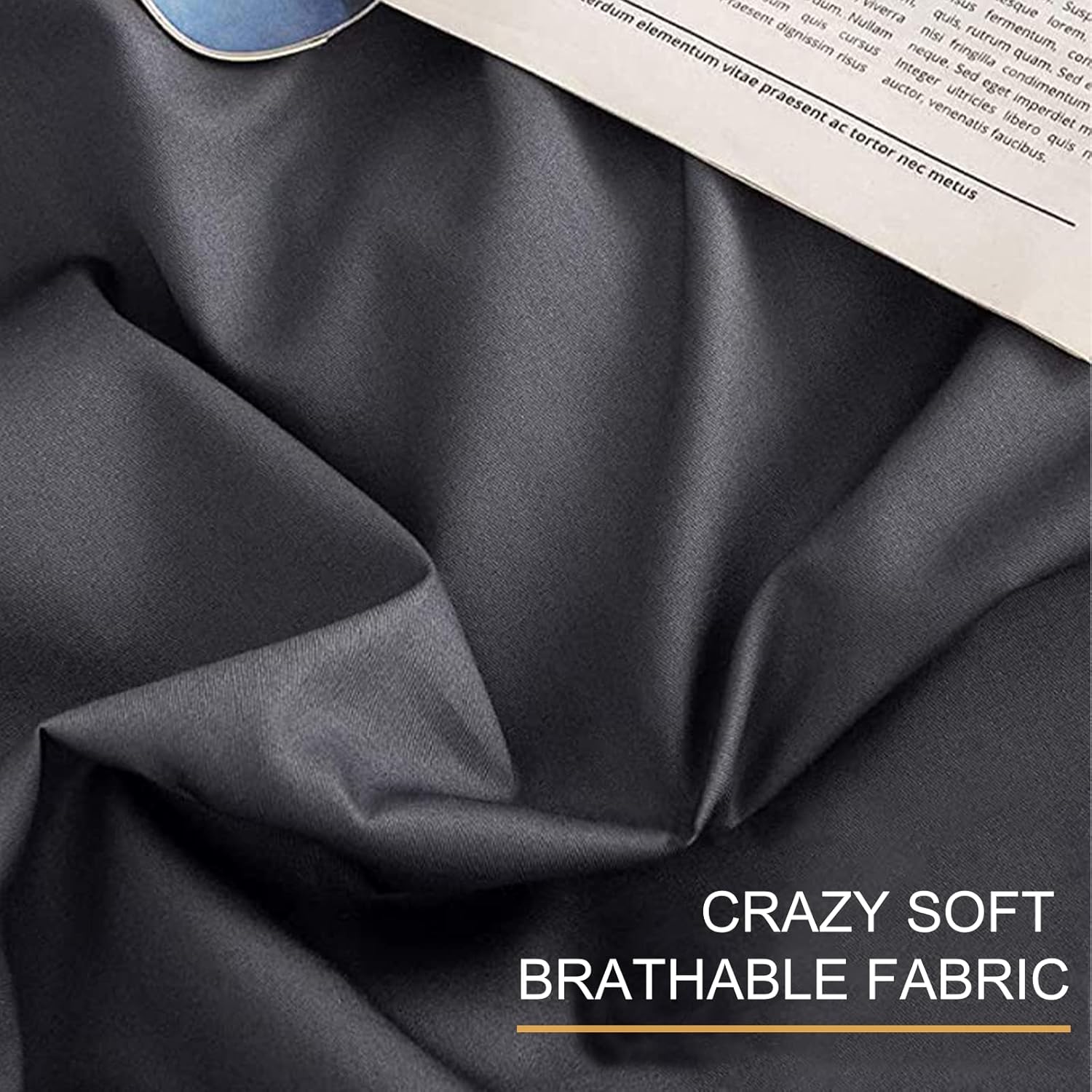 ZonLi 80''x87'' Dark Grey Duvet Cover for Weighted Blanket, King Size Breathable Soft Removable Duvet Cover for All Season