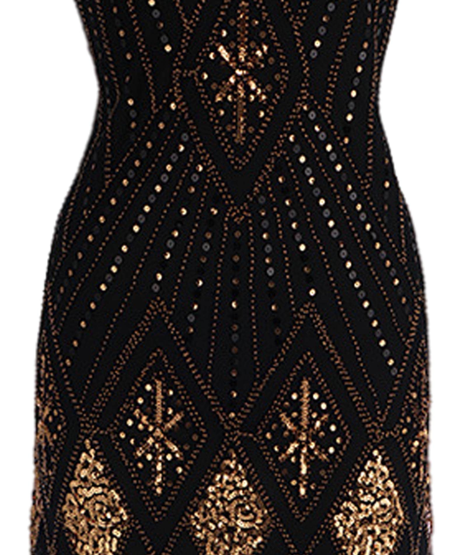 xxxiticat Robe vintage des années 1920 pour femme - Robe à franges Gatsby à paillettes - Ourlet à pompons - Robe de cocktail, de bal de fin d'année, de soirée, de costume