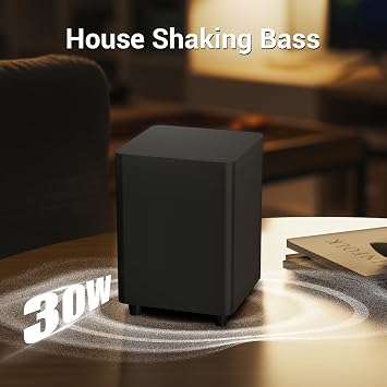 2.1CH Soundbar with Subwoofer for TV, 120W Peak with Bass, 25 Inch