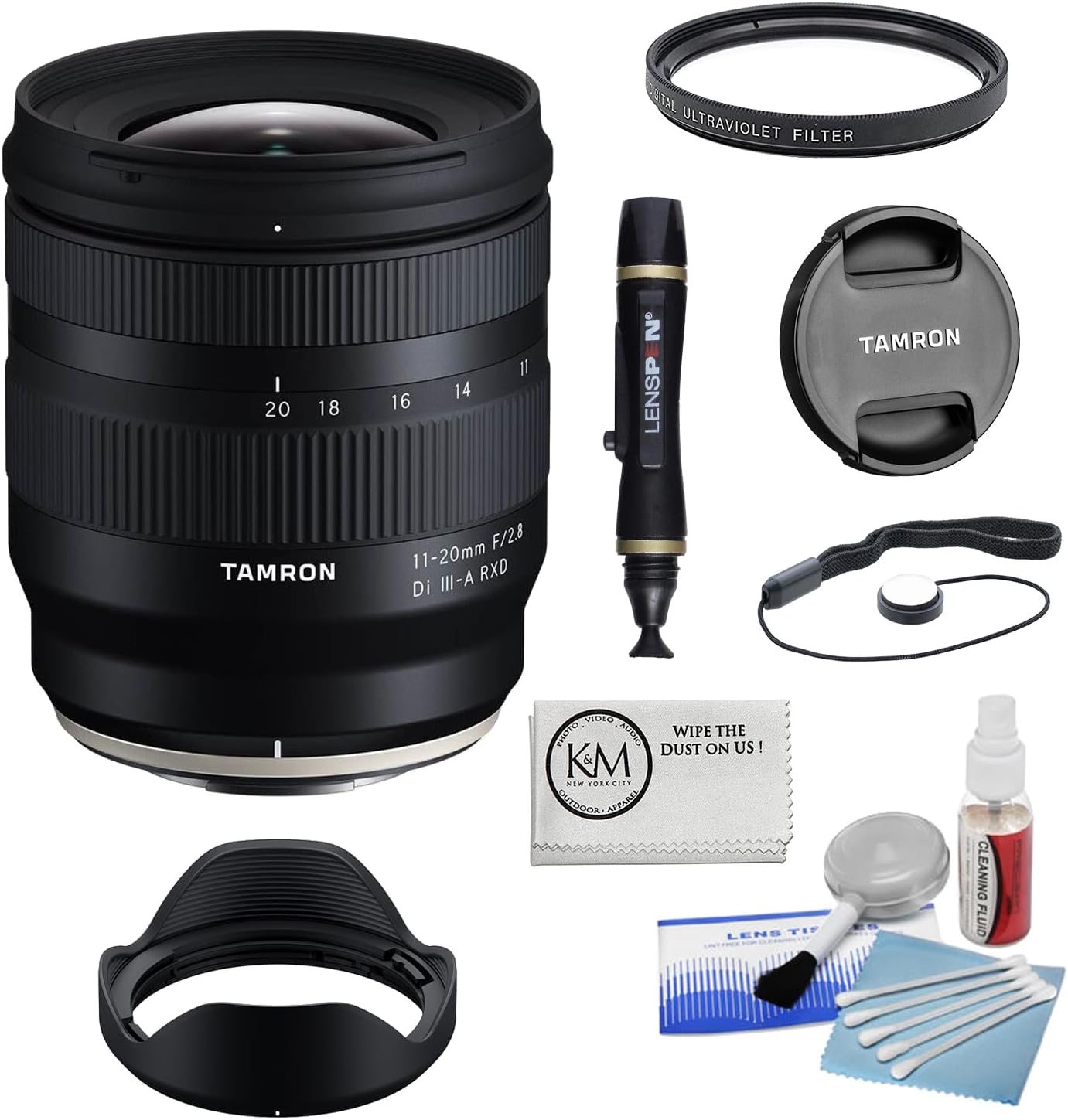 Tamron 11-20mm f/2.8 Di III-A RXD Lens | FUJIFILM X Bundled with 67mm UV Filter + 5-Piece Camera Cleaning Kit + Cleaning Lens Pen + Lens Cap Keeper + Microfiber Cleaning Cloth (6 Items)
