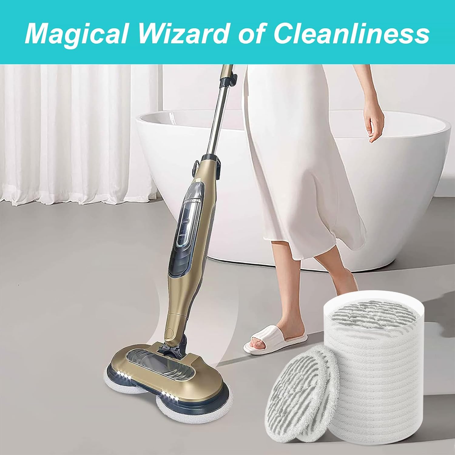 AIR U+ 16 Pack Replacement Steam Mop Pads for Shark S8201 S7001 S8001 S7201 S7000AMZ S7000 S7005 S7020 S7001C Steam Mop, Steam & Scrub All-in-One Scrubbing and Sanitizing, Dirt Grip Scrub Washable Pad