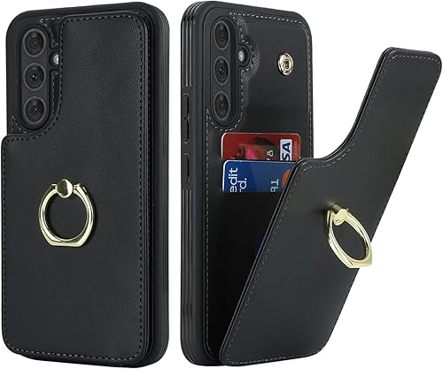 Miniatura 3 de Funda para Samsung Galaxy A54 5G con tarjetero, Galaxy A54 5G Funda tipo cartera para mujer, tarjetero de crédito, soporte de anillo, fundas tipo