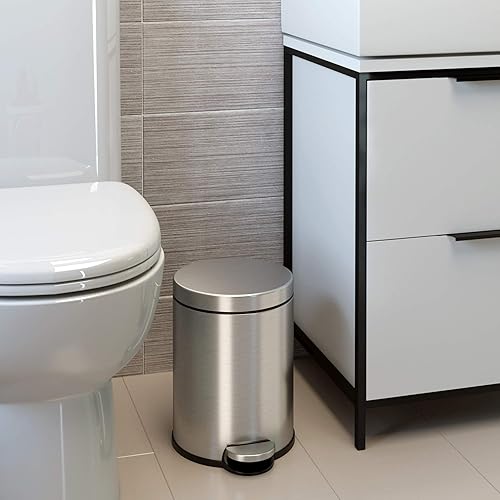 Miniatura 2 de iTouchless SoftStep - Cubo de basura delgado de 1.3 galones con filtro de olor y cubo interior extraíble, acero inoxidable, cubo de basura pequeño