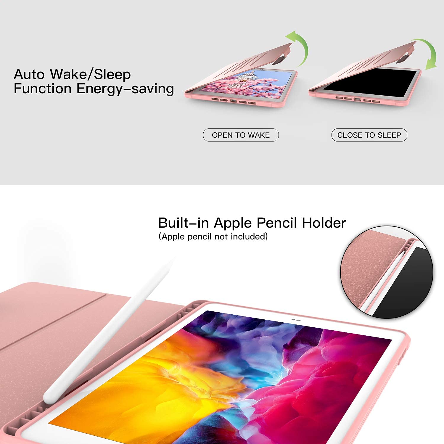 UUcovers For IPad 9th/8th/7th Generation Case, IPad10.2 Inch 2021/2020/2019 With Pencil Holder/Pocket [Auto Wake/Sleep] Folio Stand PU Leather Smart Magnetic Wallet Shockproof Cover, Blue Heart Tree