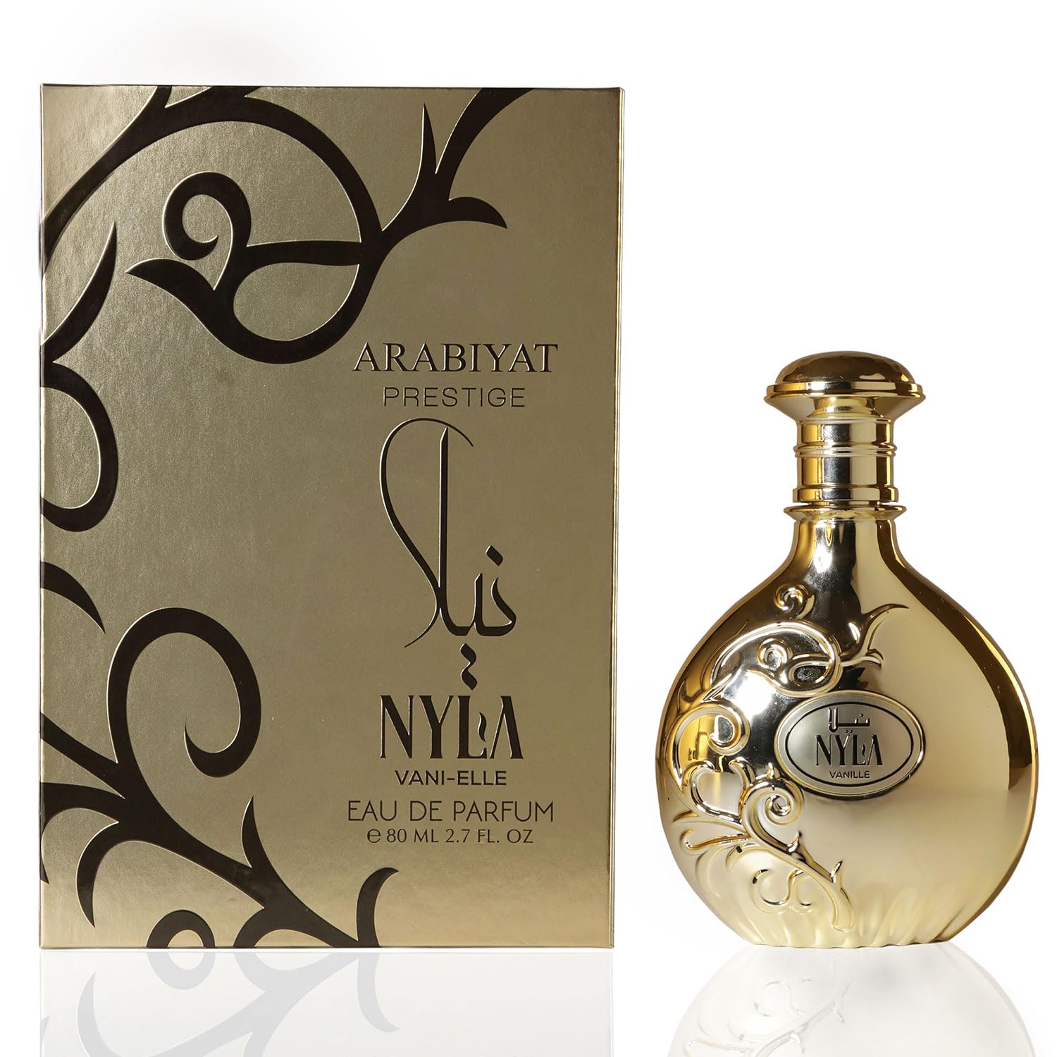 Arabiyat Nyla Vani Elle Eau de Parfum 80ml – Unisex Natural Spray Perfume with Jasmine & Vanilla Bean Notes for Sweet, Floral, Long-Lasting Fragrance